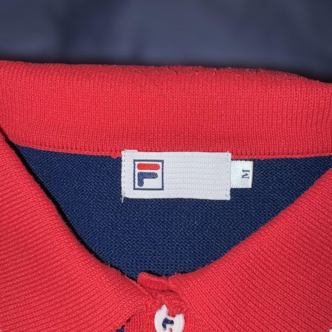 FILA ポロワンピース M ネイビー 赤