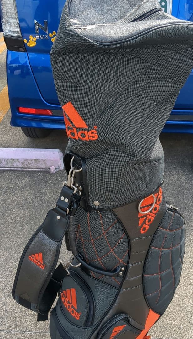 美品adidas キャディバッグ 黒・オレンジ