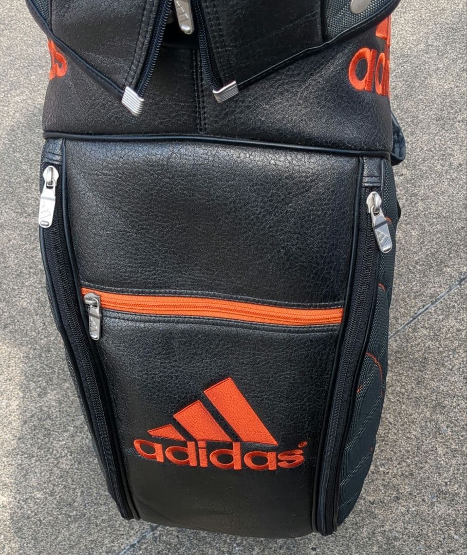 美品adidas キャディバッグ 黒・オレンジ