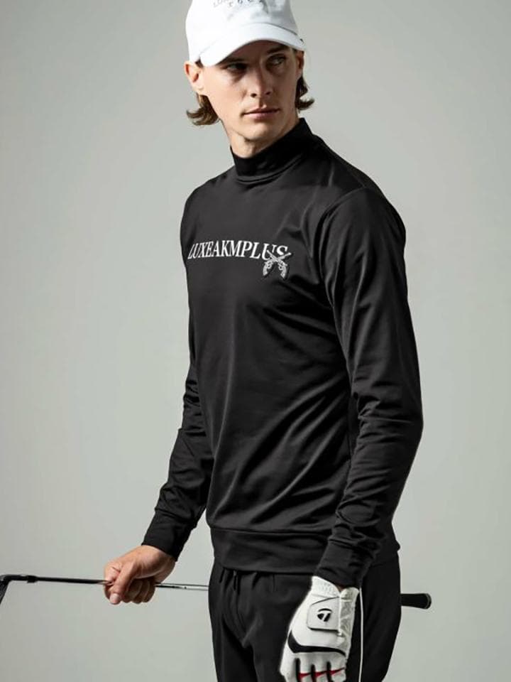 LUXEAKMPLUS × roar 23AW フロントロゴモックネックTシャツ