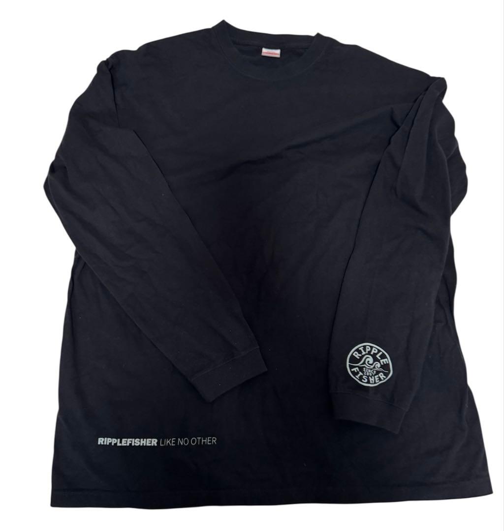 リップルフィッシャー ヘビーウエイトロングスリーブTシャツ 黒 XXロンT