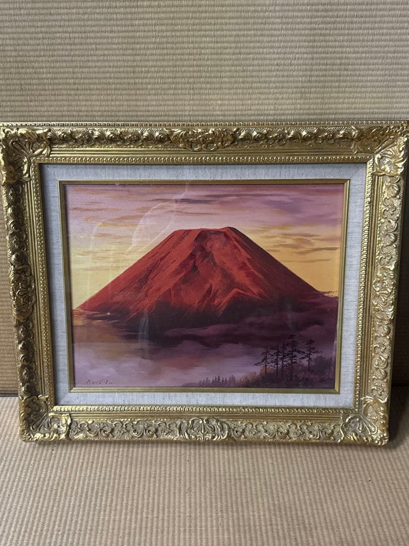 偕*社様 森田　富士山 油彩画 赤富士