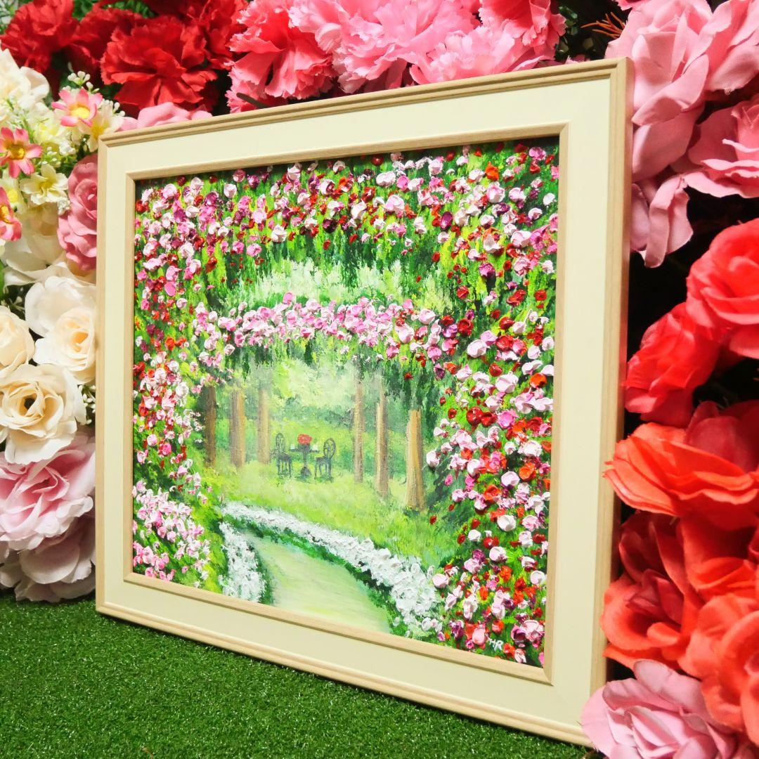 油絵 油彩 油彩画 絵 絵画【薔薇のお茶会】