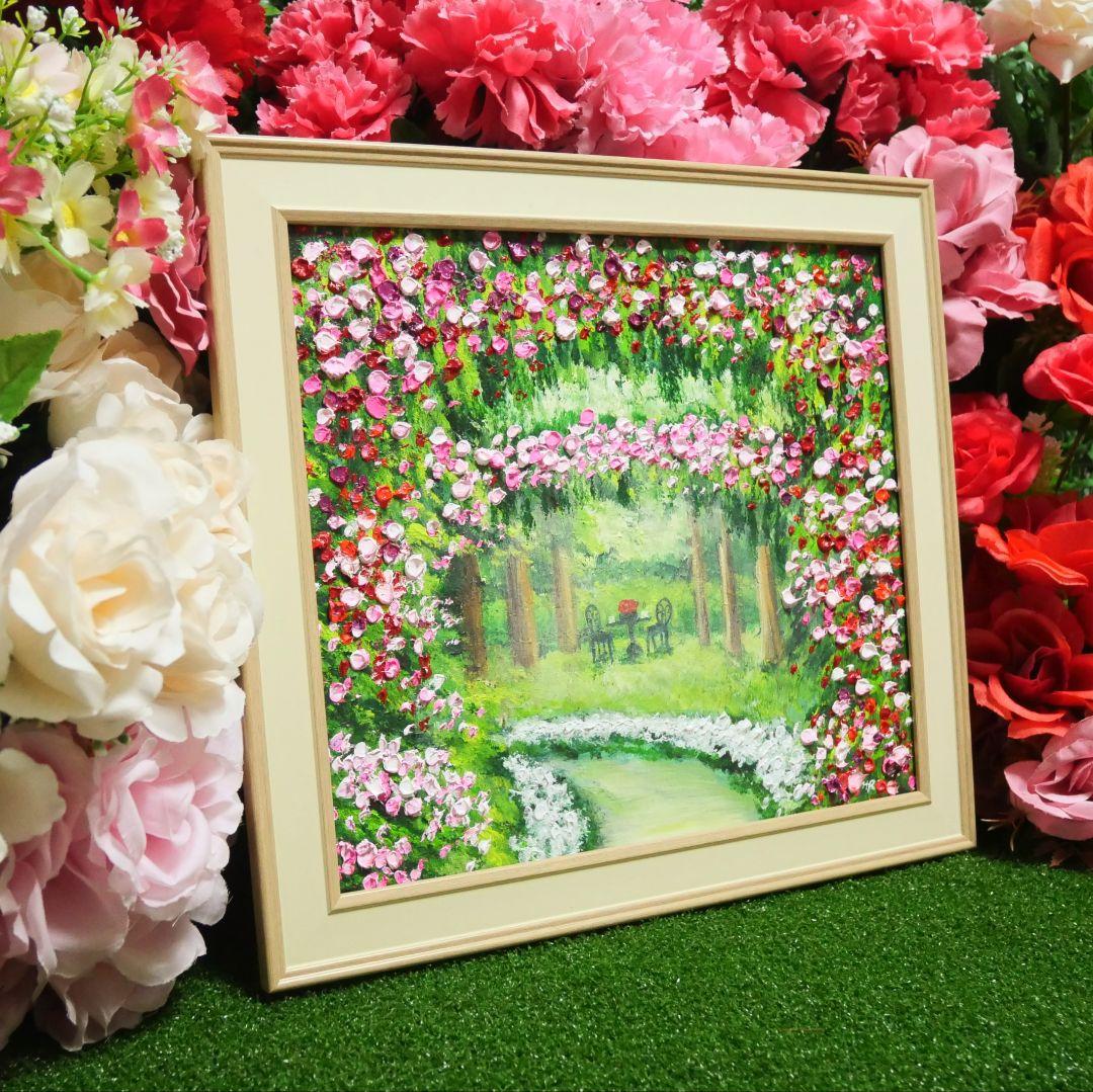 油絵 油彩 油彩画 絵 絵画【薔薇のお茶会】