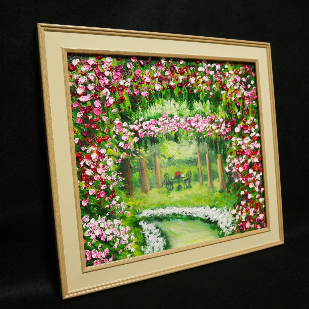 油絵 油彩 油彩画 絵 絵画【薔薇のお茶会】
