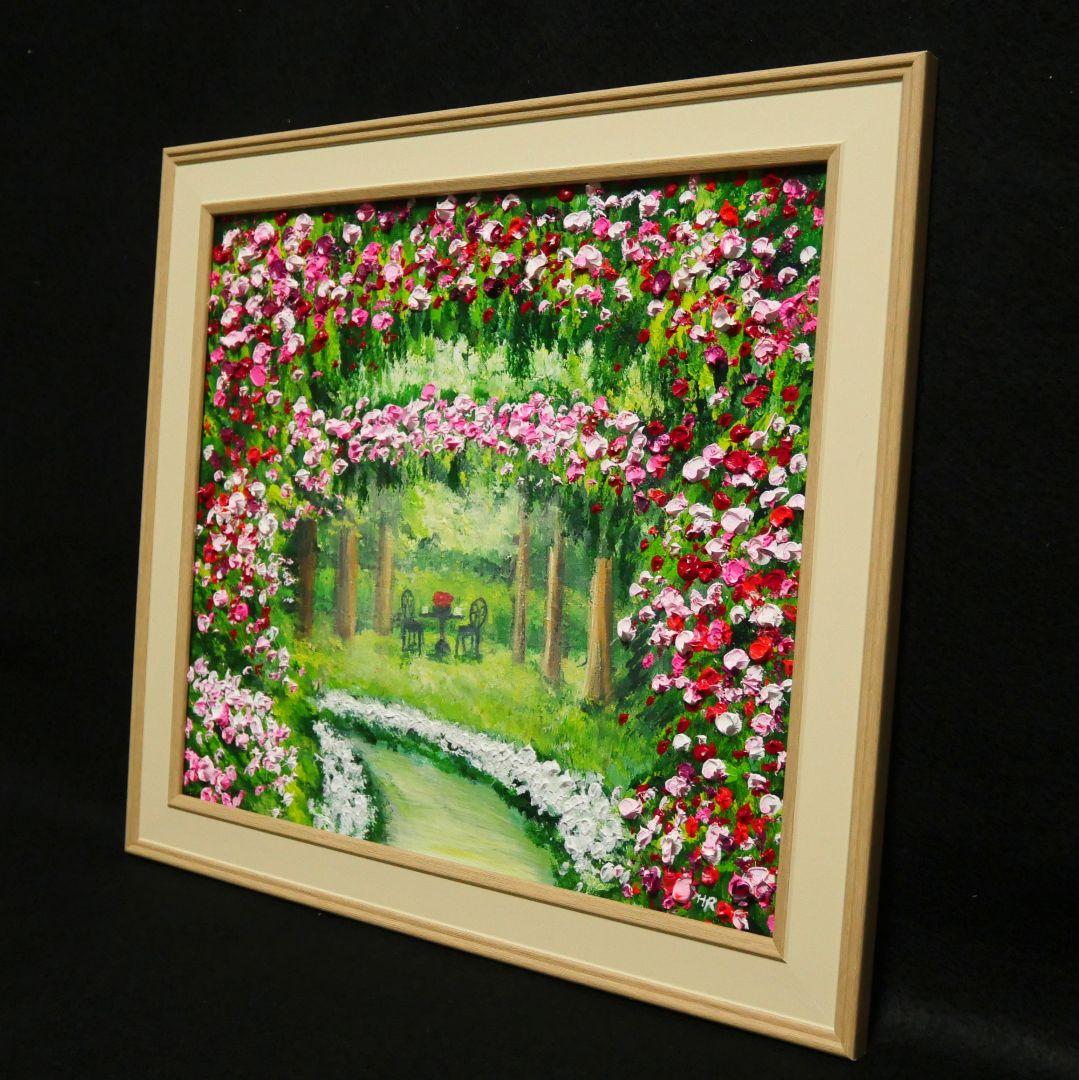 油絵 油彩 油彩画 絵 絵画【薔薇のお茶会】