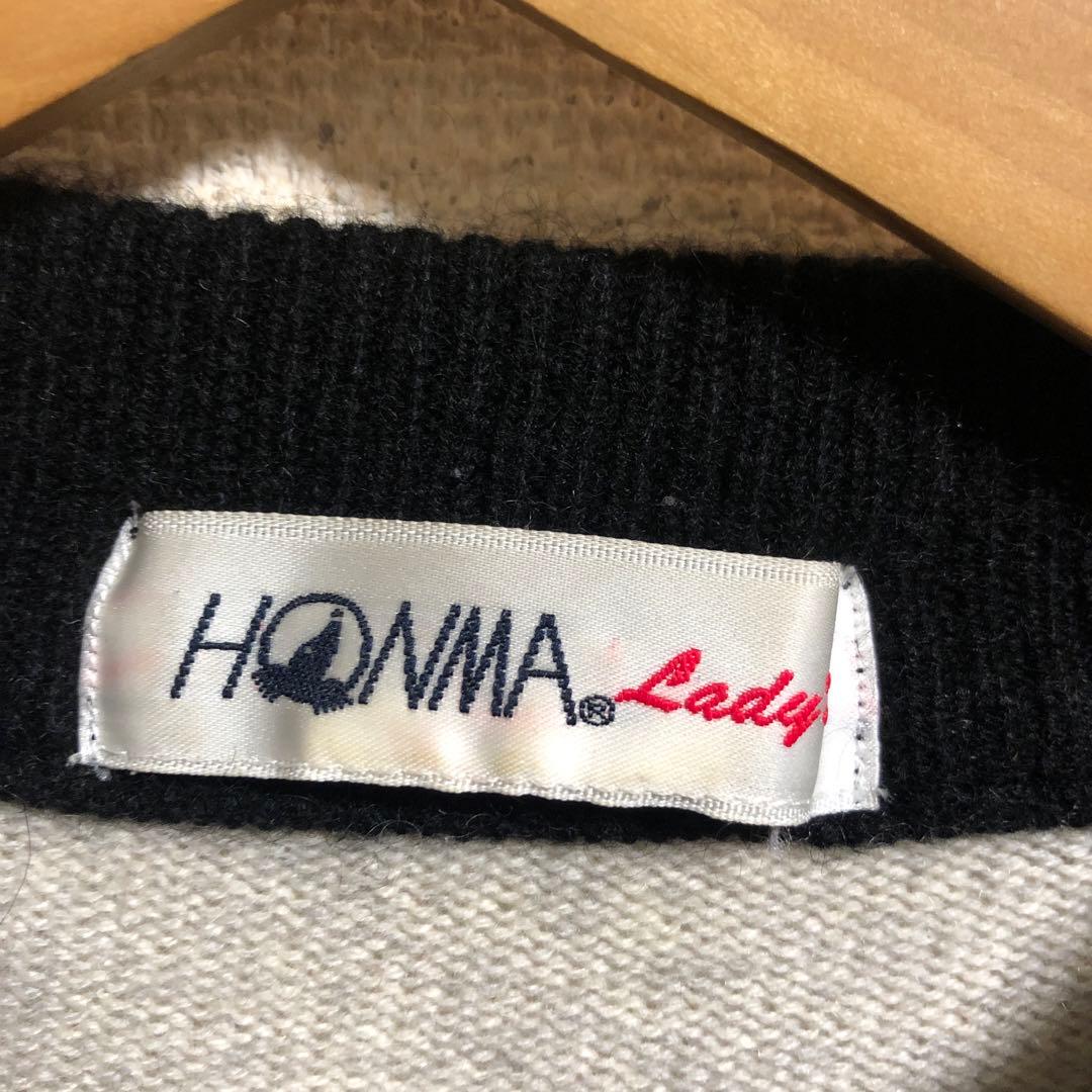 超希少　80s カシミア100% HONMA レディース トラ刺繍 長袖ニット