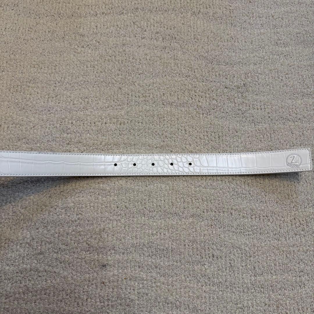 IZREEL ホワイトレザーベルト 115cm