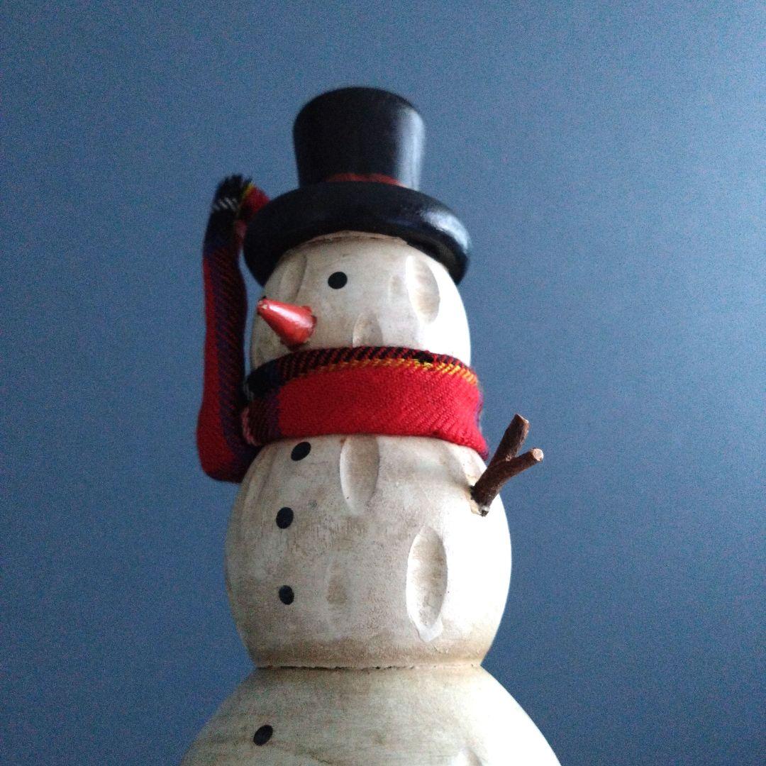 ヴィンテージ　木製　スノーマン親子　北欧　クリスマス