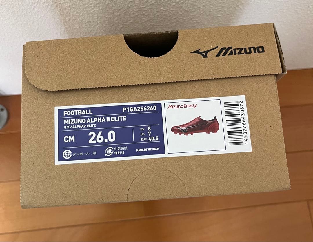 ミズノ　アルファーII エリート ルビーレッド　26.0㎝　サッカースパイク