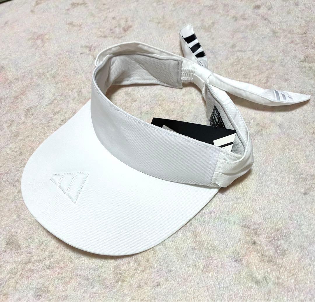 【新品3点】アディダスゴルフ S 完売グラフィック上下セット リボンバイザー白