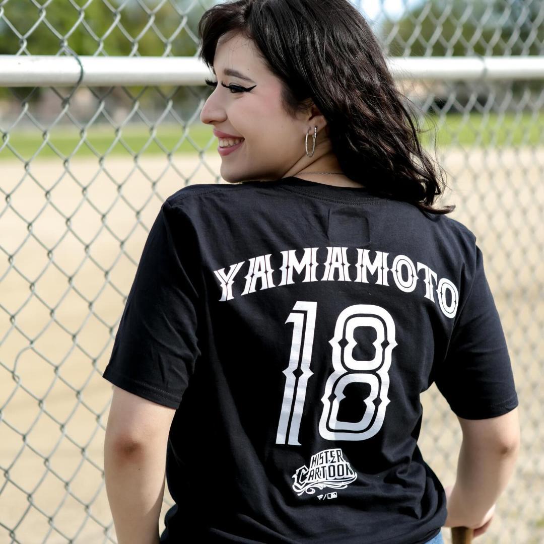 ミスターカートゥーン ロサンゼルス ドジャース 山本由伸 Tシャツ ブラック 黒