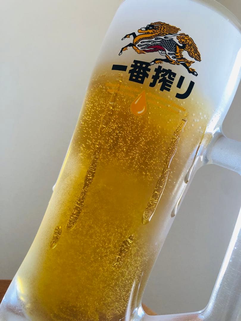 いち　食品サンプル　ビール　麒麟ビアジョッキ　水滴付き