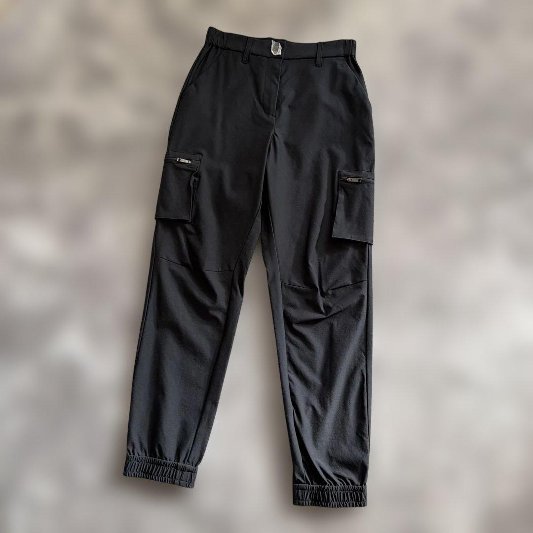 【未使用】DESCENTE♪ブラック サイドポケットパンツ S
