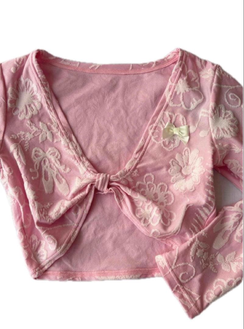 新品チャコット★とってもかわいい総柄カシュクール ピンク120k