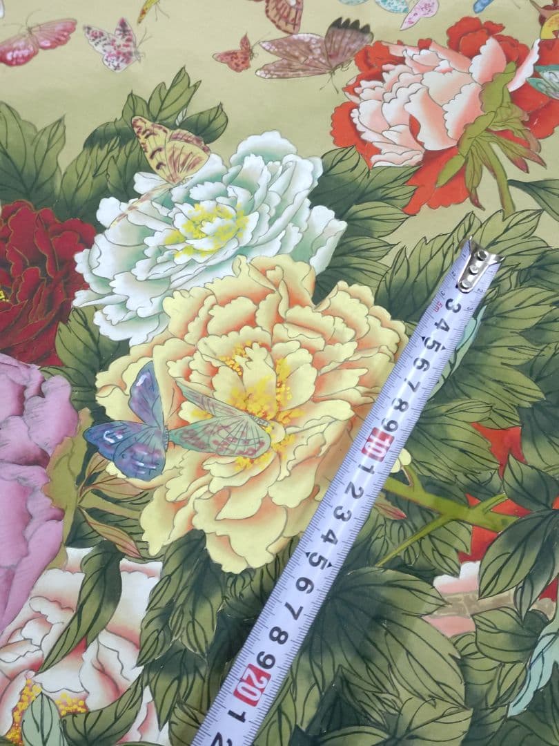 蘿堅当 百蝶図 掛軸 中国画 花と蝶