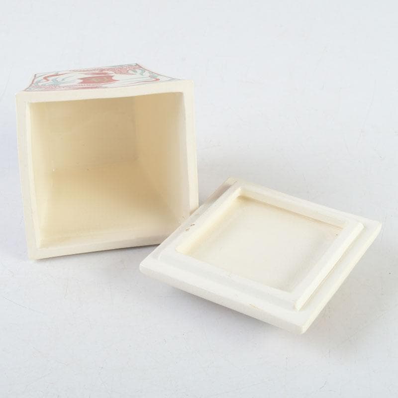 茶道具　京焼　橋本永豊造　赤絵鳳凰文　四方茶器　共箱　C　9999