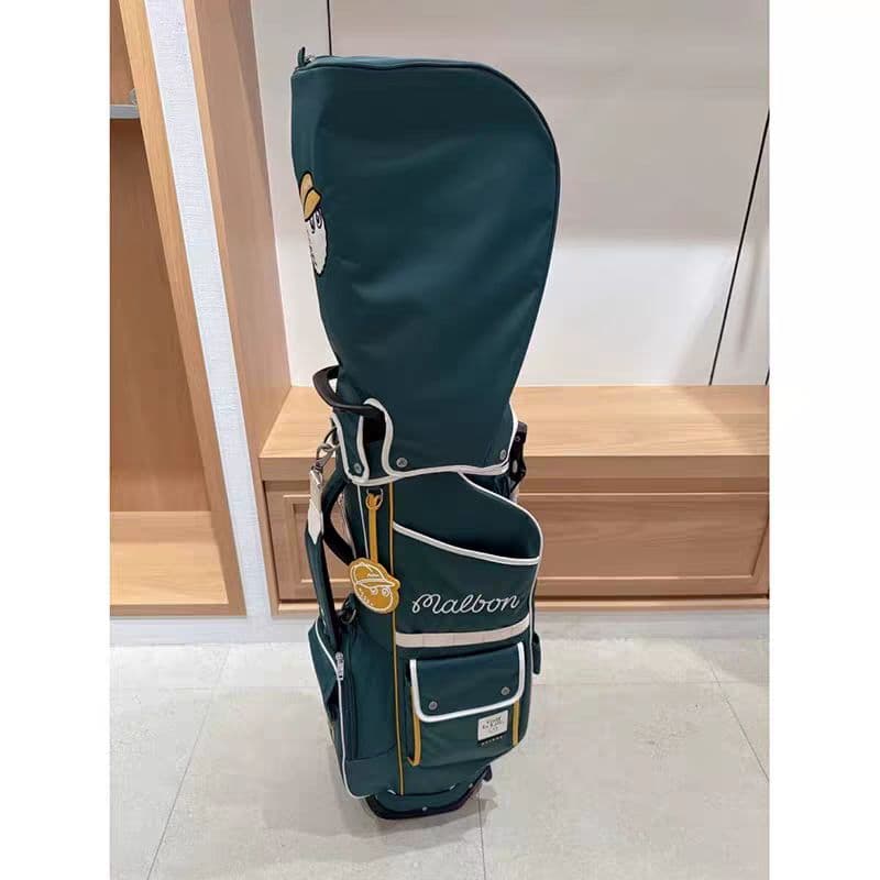 新入荷●マルボンゴルフキャディバッグスタンド式ホワイトグリーン