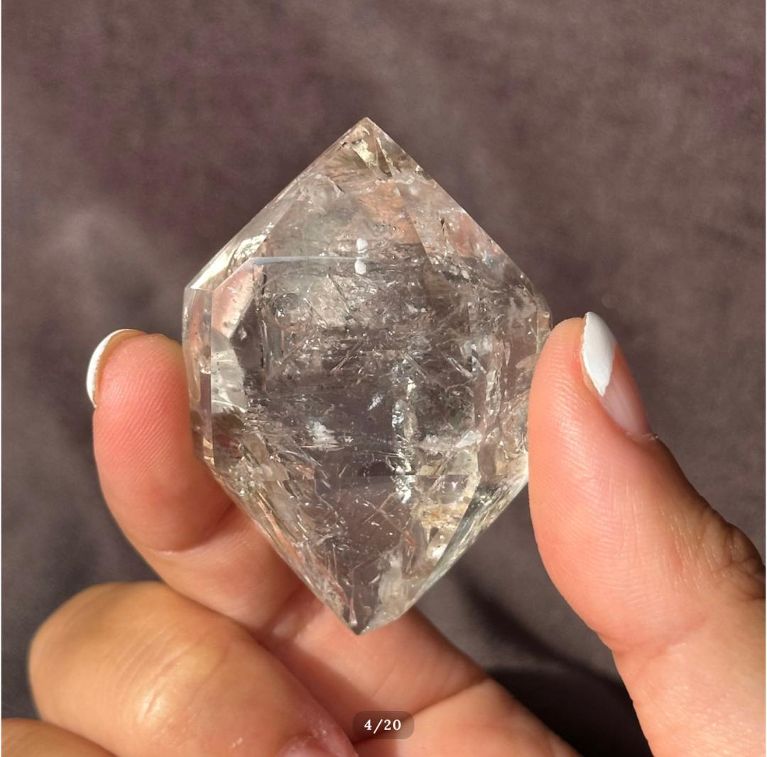 【水入り 水晶】ダブル ポイント エンハイドロ クォーツ