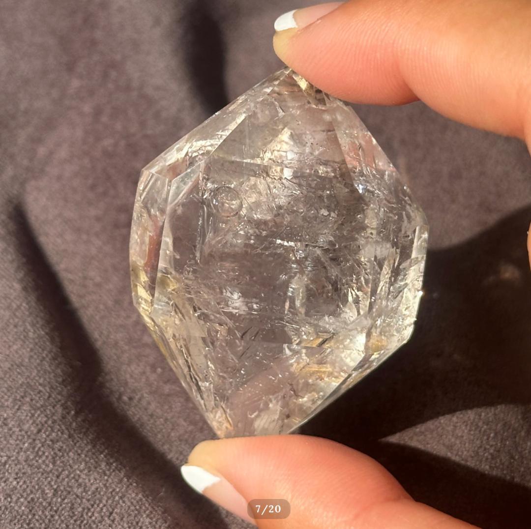 【水入り 水晶】ダブル ポイント エンハイドロ クォーツ