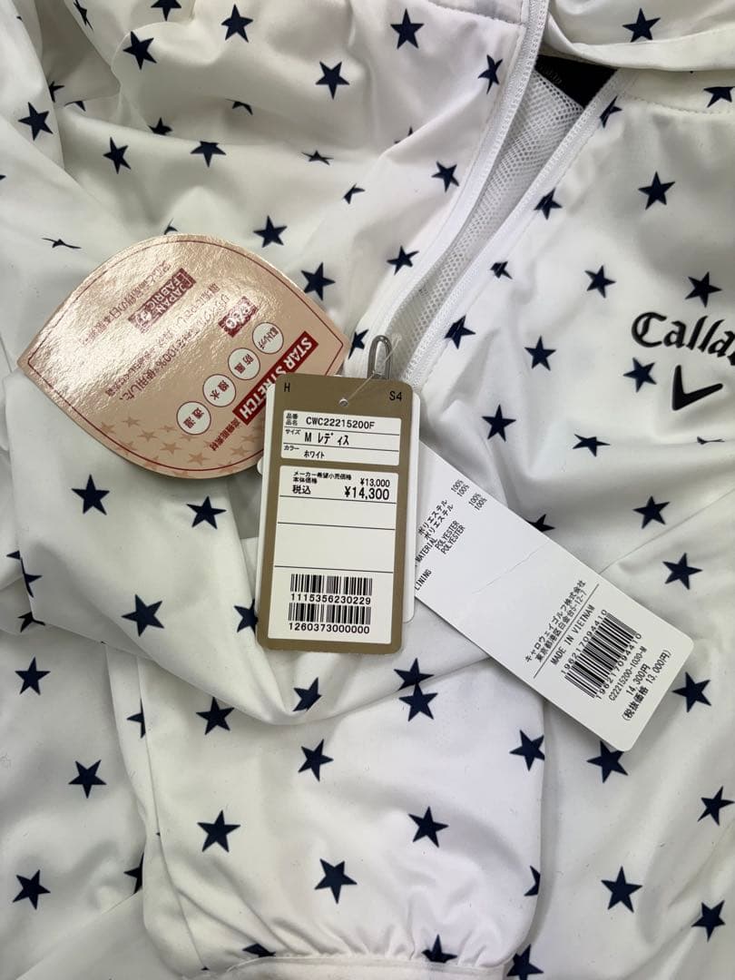 Callaway レディースジャケット M 星柄 ホワイト　タグ付き新品