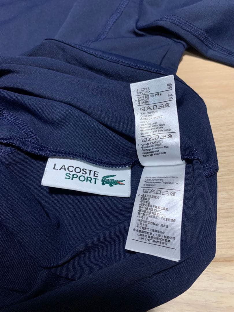 LACOSTE SPORT ネイビー長袖シャツ M