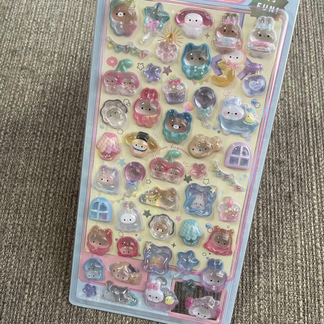 ボンボンドロップシール　きぐるみ　にーはお　にゆこん　しずくちゃん　キティ