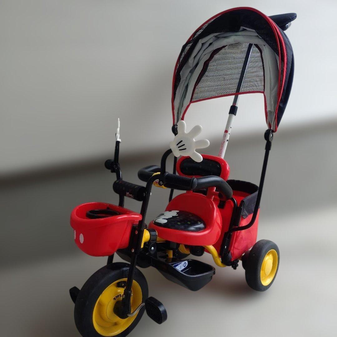 ミッキー三輪車　ミッキーマウスカーゴサンシェード　引き取り限定　オマケ付き