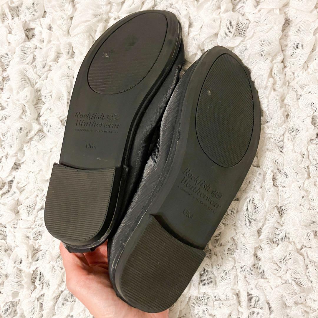 【美品】rockfishweatherwearバレエシューズブラックUK4 23