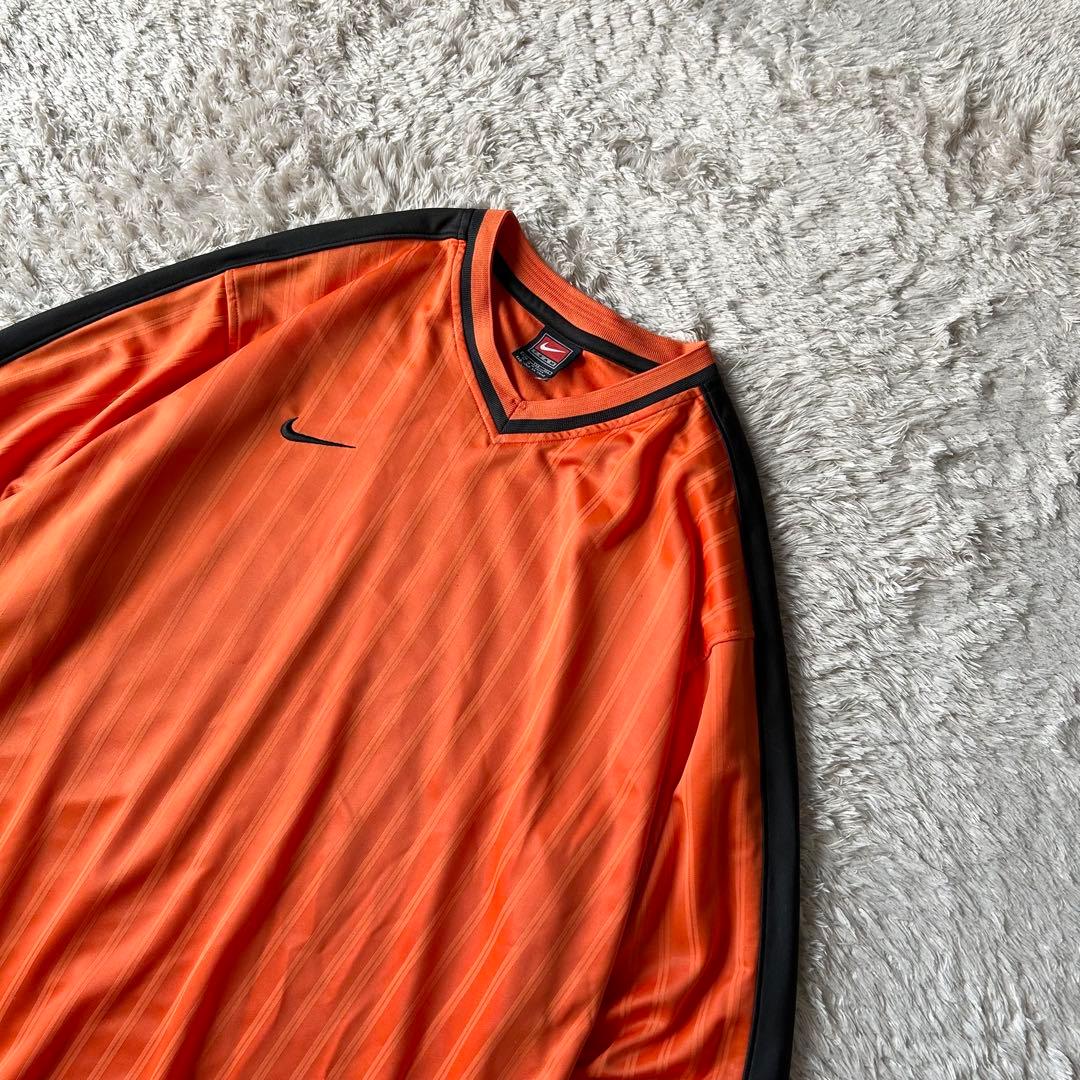 ナイキ 00s NIKE game shirt XXL オレンジ ストライプ