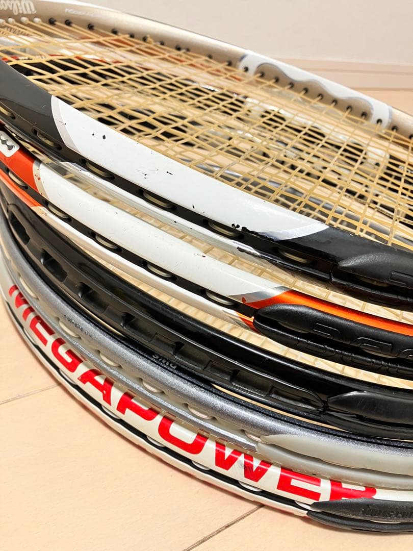 WILSON ウィルソン等 硬式テニスラケット 5本セットとバッグ