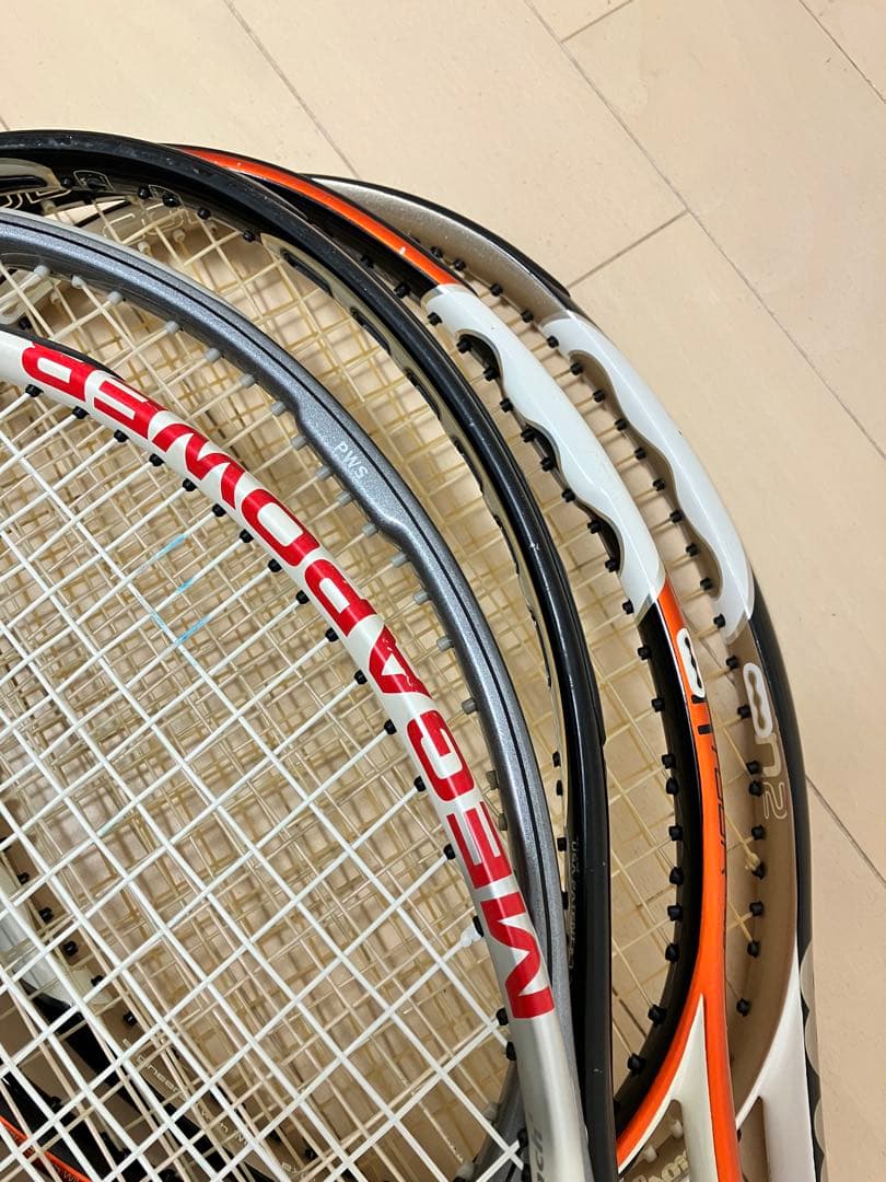 WILSON ウィルソン等 硬式テニスラケット 5本セットとバッグ