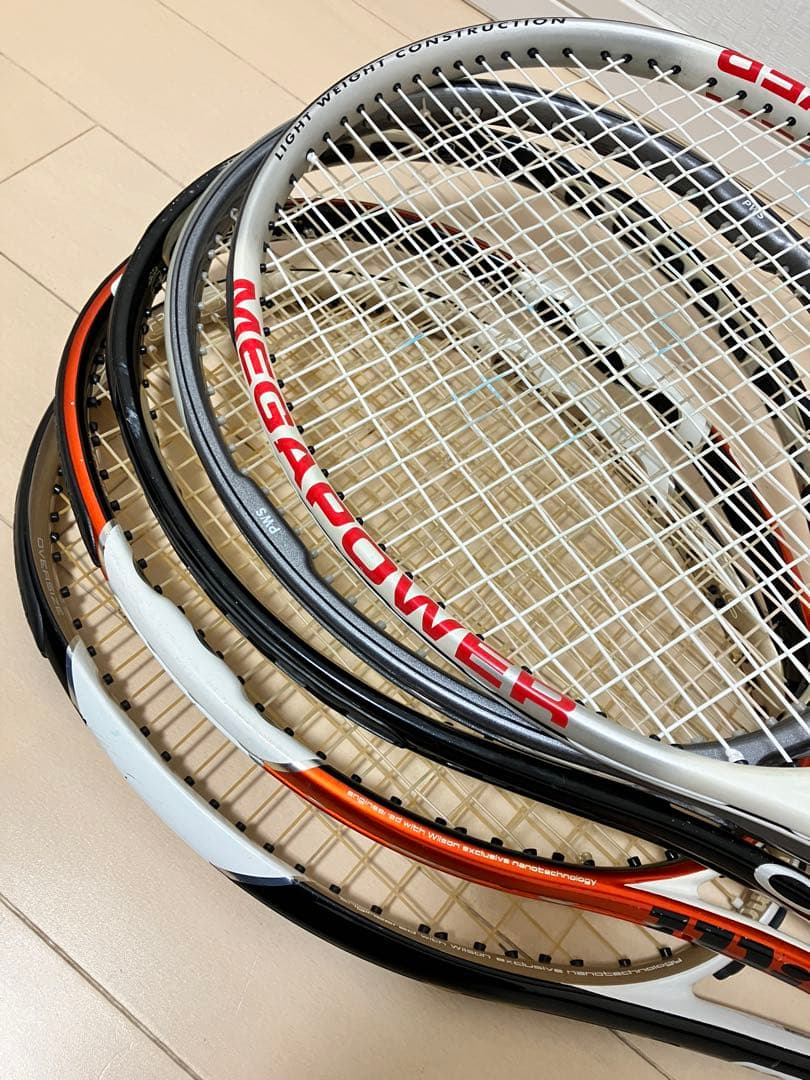 WILSON ウィルソン等 硬式テニスラケット 5本セットとバッグ