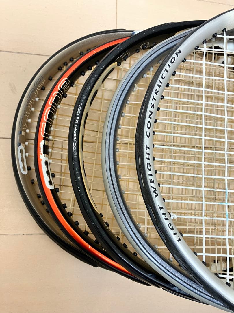 WILSON ウィルソン等 硬式テニスラケット 5本セットとバッグ