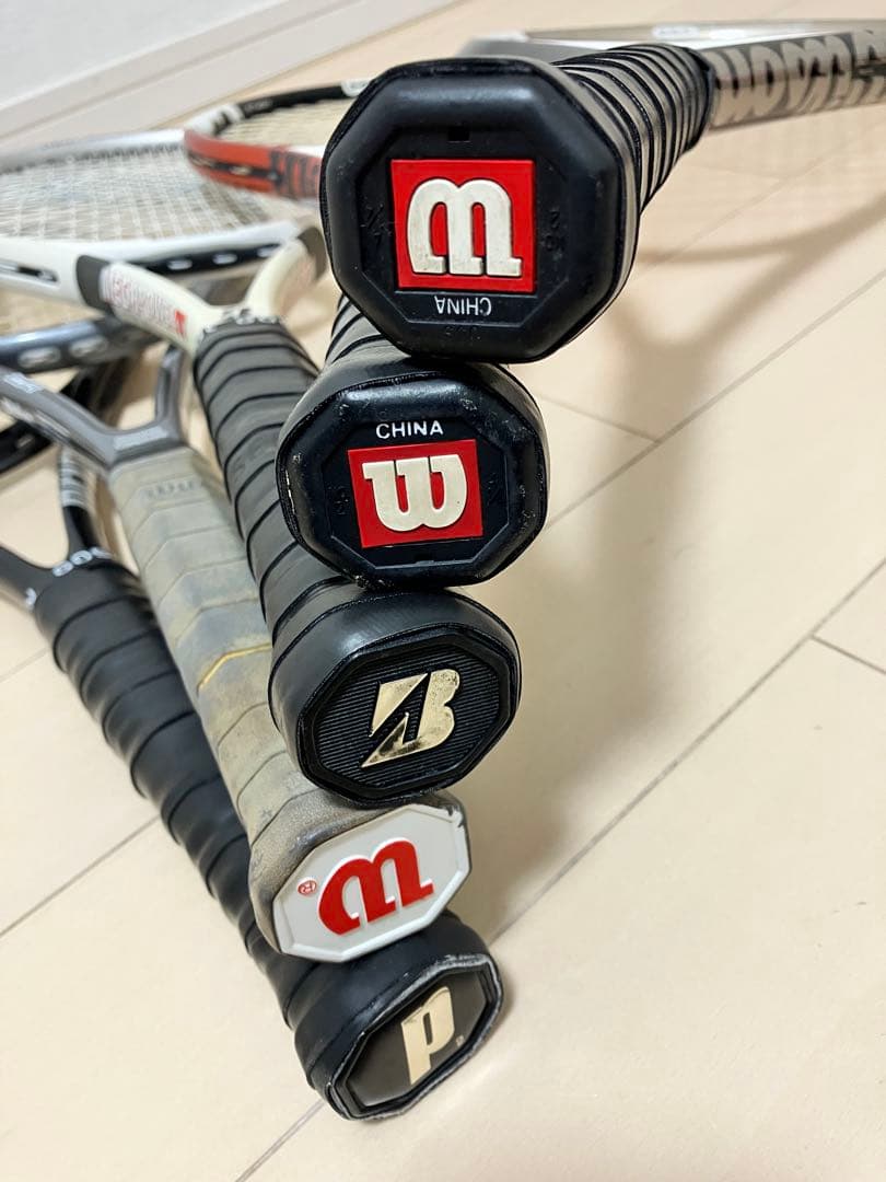 WILSON ウィルソン等 硬式テニスラケット 5本セットとバッグ