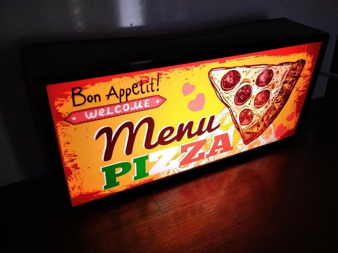 ピザ PIZZA メニュー カフェ ランプ 看板 置物 雑貨 LEDライトBOX