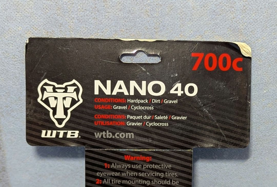 (訳あり)wtb nano 700×40c チューブレスタイヤ ペア