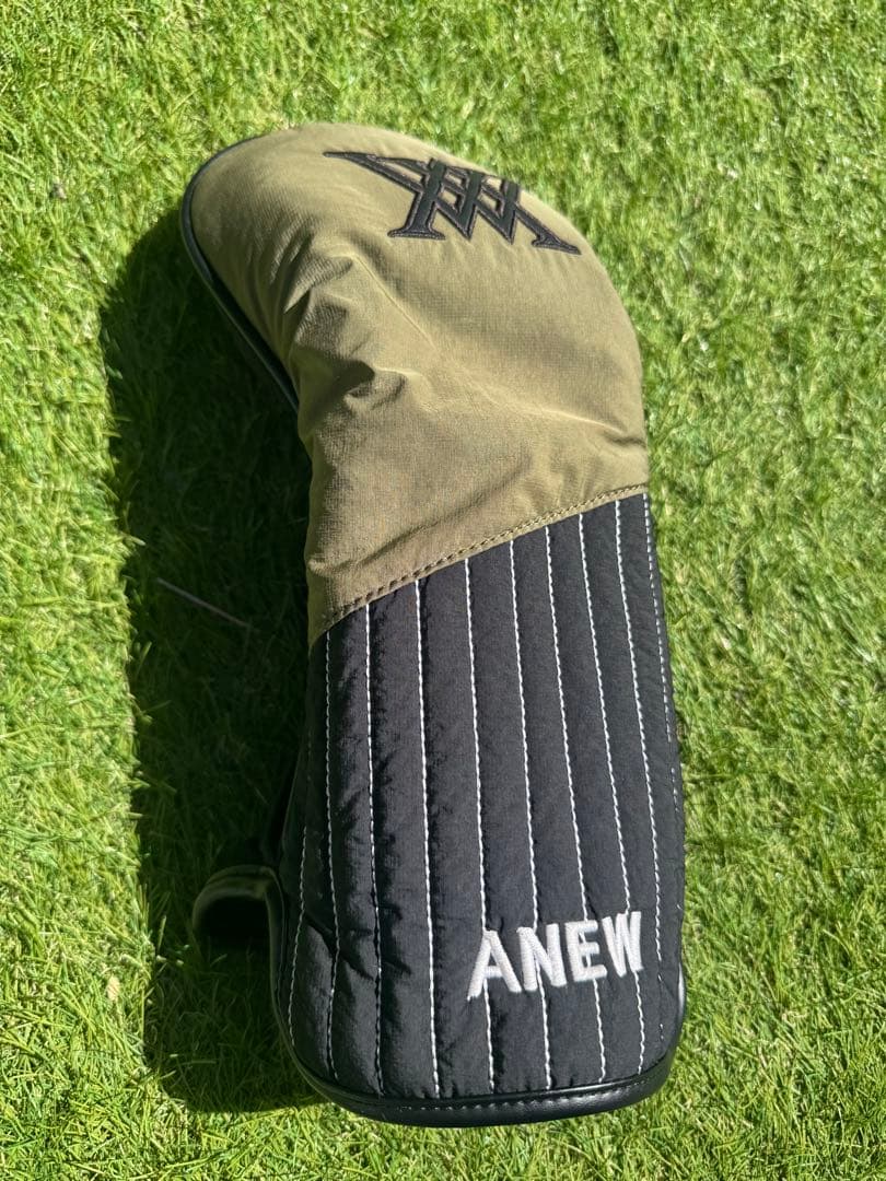ANEW GOLF キャディバッグ ブラック/ カーキ　DRヘッドカバー付き