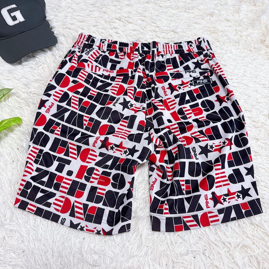 【ピン】美品 セットアップ モックネック ハーフパンツ Lサイズ メンズ