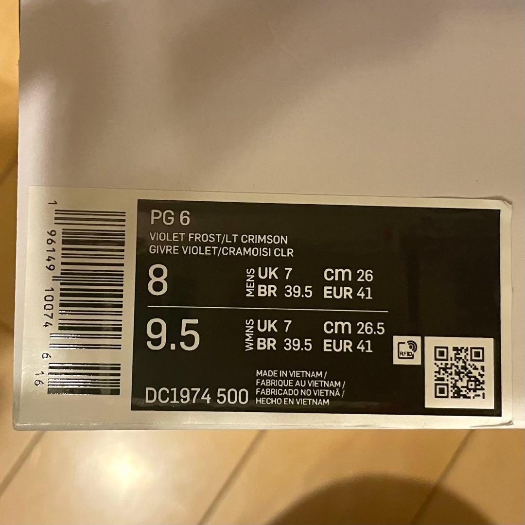 【限定・希少カラー】Nike PG6 26cm バスケットシューズ