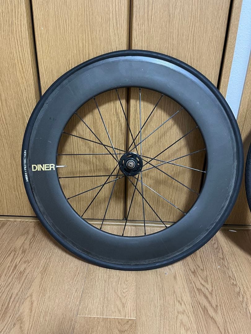 【セット売り不可】ピストバイク　80mmカーボンホイール　フロントリアセット