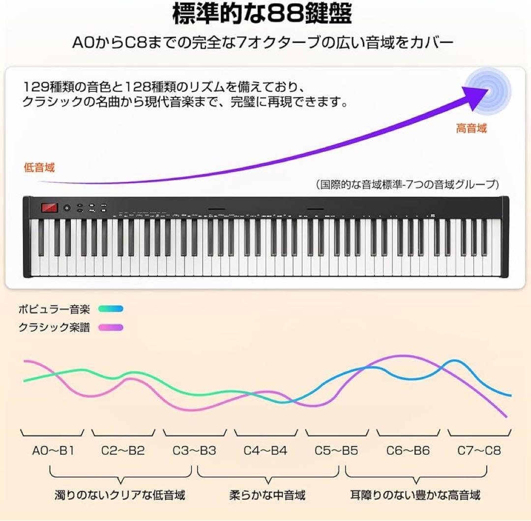 【新品】88鍵盤電子ピアノ Bluetooth対応