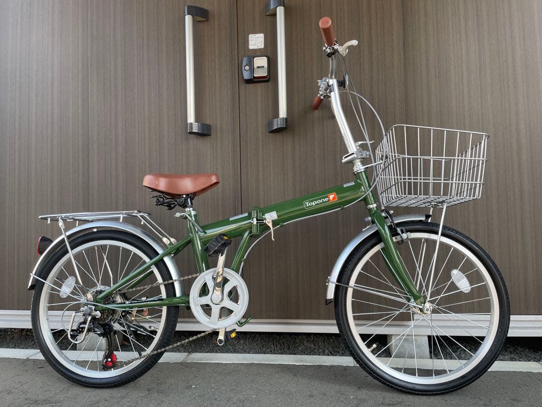 美品 持ち運びラクラク Topone 折りたたみ自転車 20インチ 6段変速付き