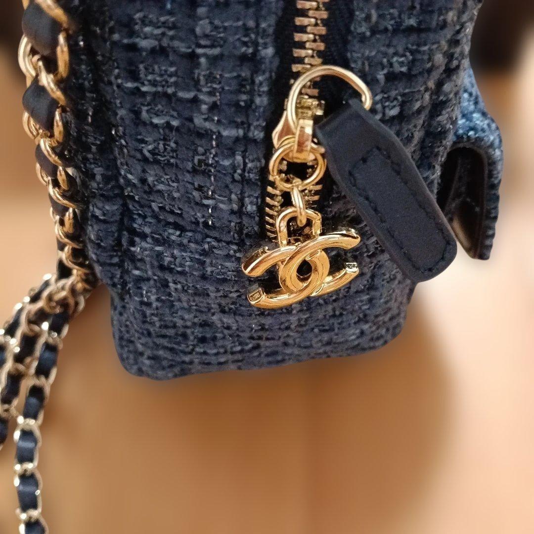 CHANEL ネイビー ツイード リュック　　シャネル　バッグパック