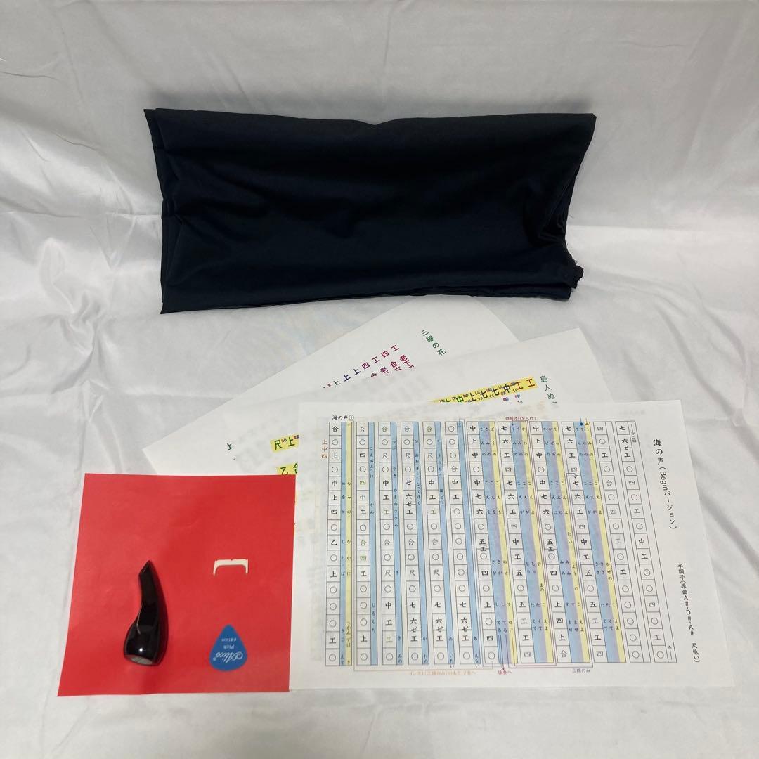 【美品】三線 沖縄 収納袋 付属品 初心者 人工皮 蛇革 蛇皮 和楽器