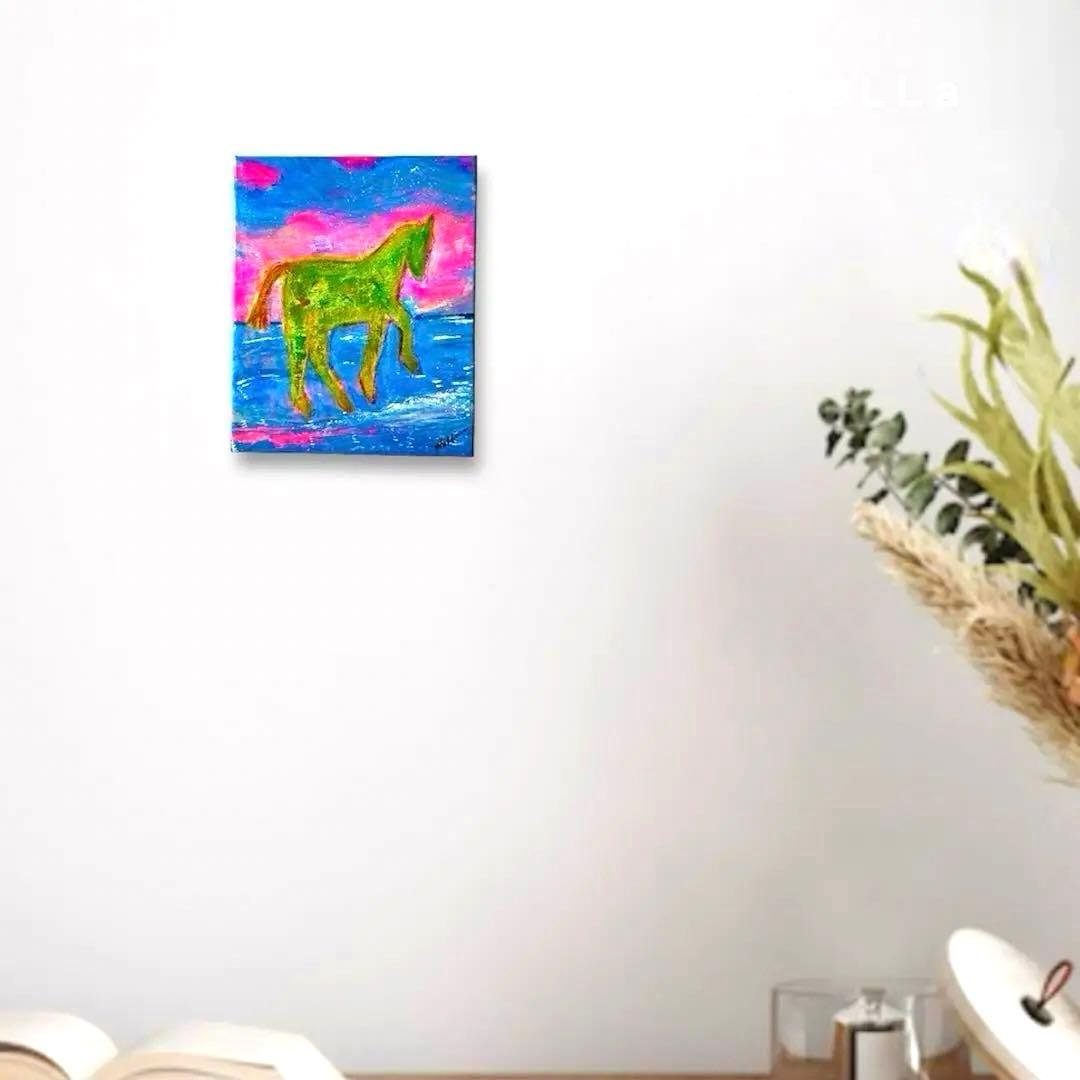 現代アート 壁掛け　店舗　動物画　オシャレ　馬　縁起物　北欧　モダン　カラフル