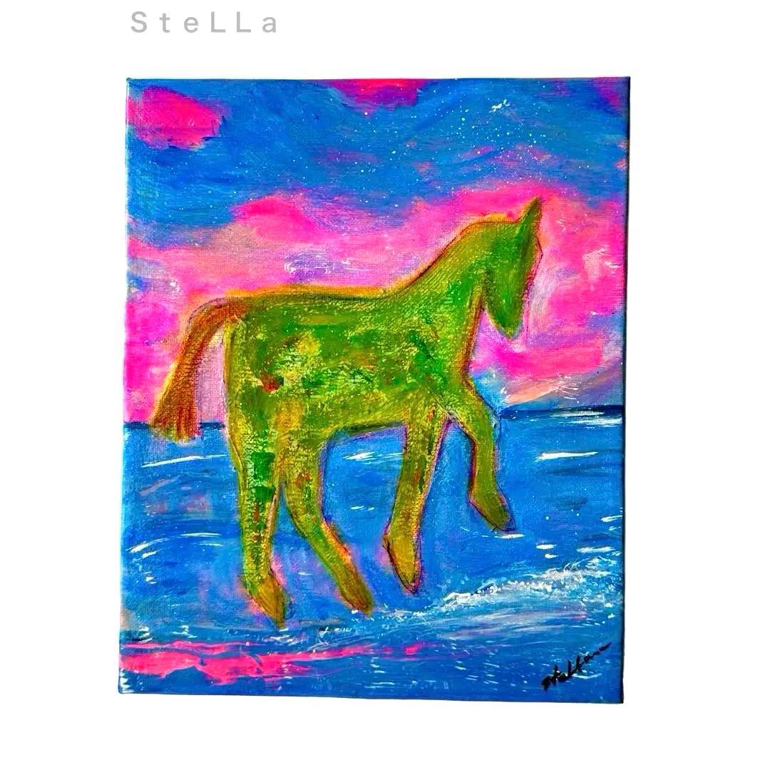 現代アート 壁掛け　店舗　動物画　オシャレ　馬　縁起物　北欧　モダン　カラフル