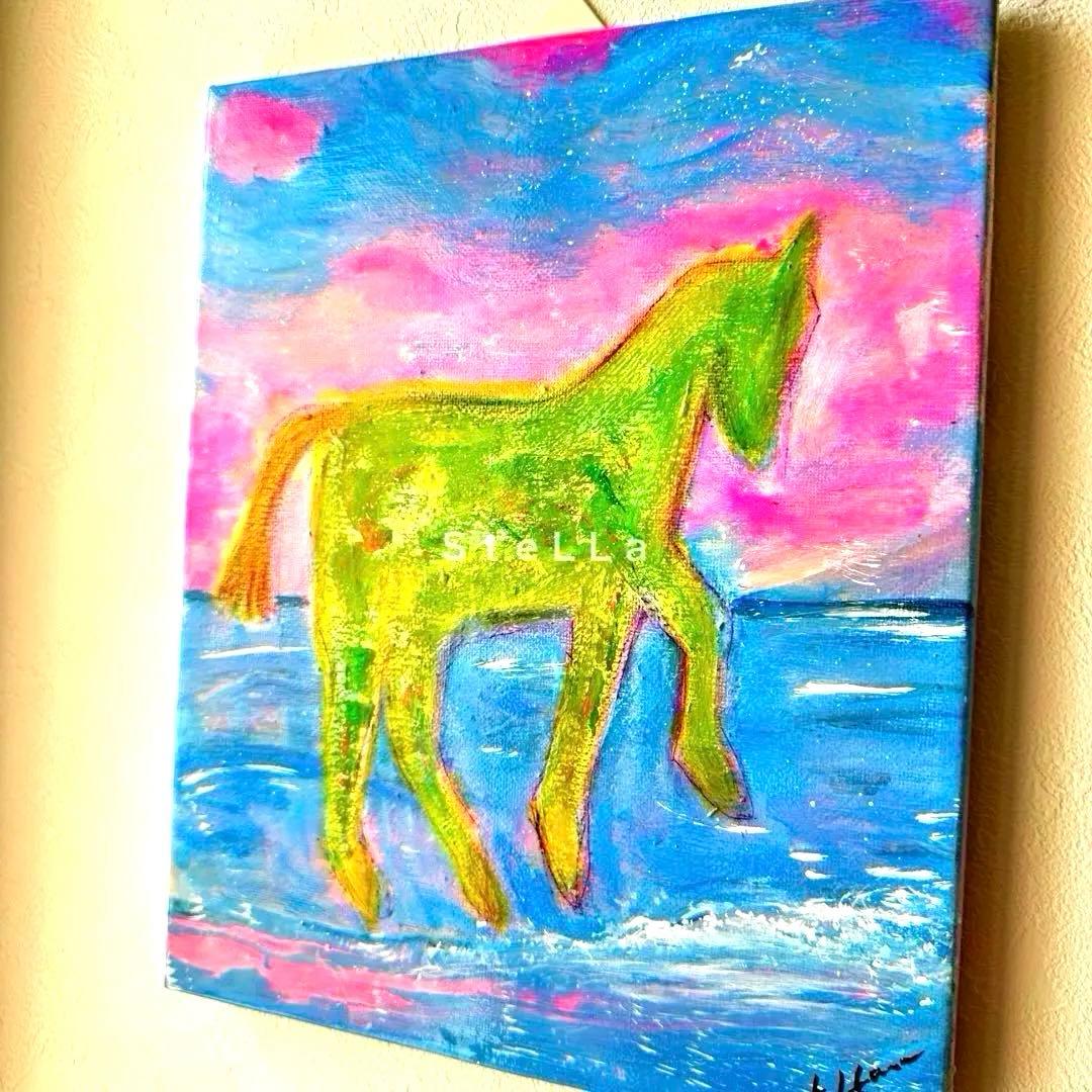 現代アート 壁掛け　店舗　動物画　オシャレ　馬　縁起物　北欧　モダン　カラフル