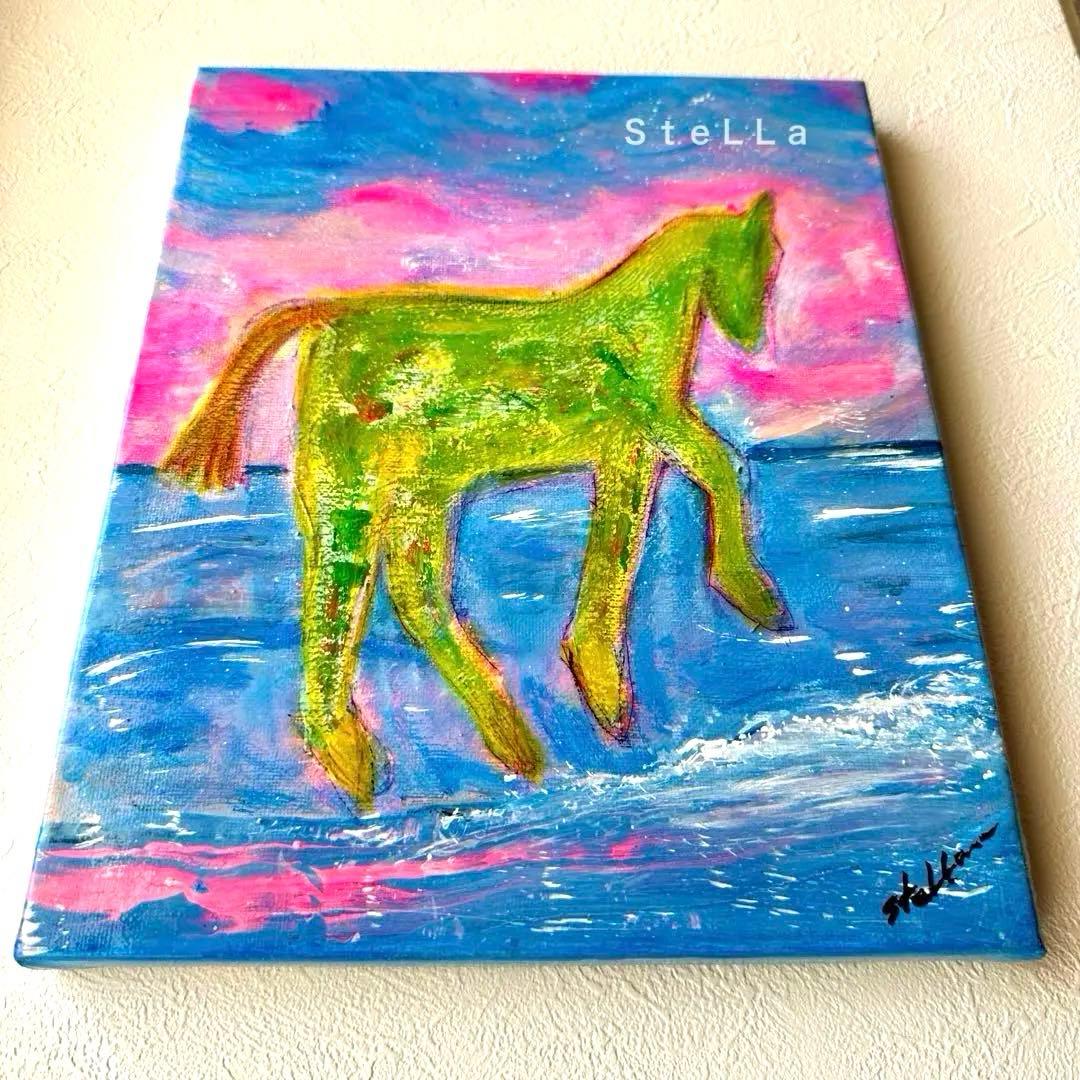 現代アート 壁掛け　店舗　動物画　オシャレ　馬　縁起物　北欧　モダン　カラフル