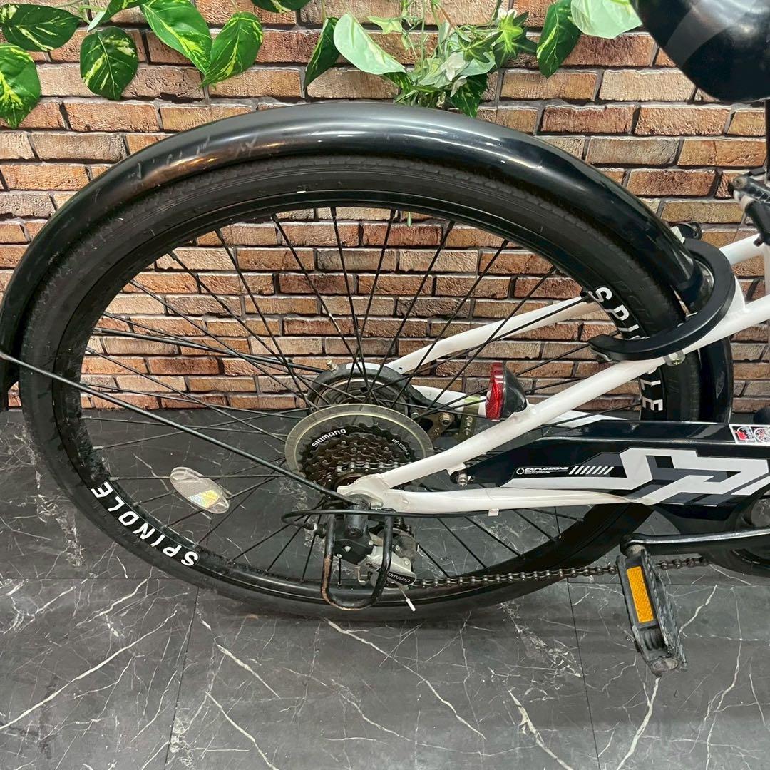【107】子供用自転車 子供車 SPRNDLE ホワイト 24インチ 変速付き